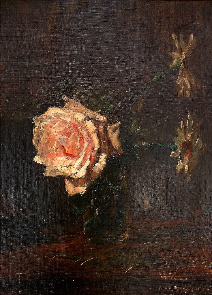 Rose e fiori in bicchiere d'acqua